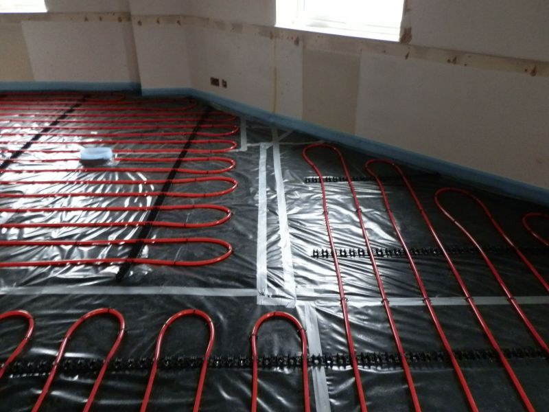 Underfloor heating - office refurbishment. Ilkeston, Derbyshire: Swipe To View More Images