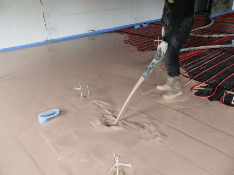 Liquid Flow Screed over underfloor heating - Office refurbishment. Ilkeston, Derbyshire: Swipe To View More Images