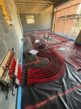 Click Here To Enlarge This Photo Of Liquid Anhydrite Screed With Underfloor Heating In Derbyshire
