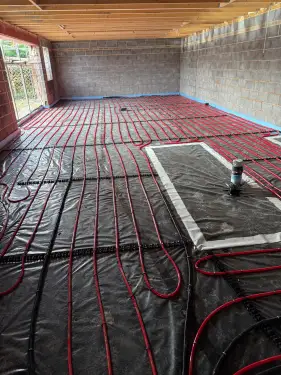 Click Here To Enlarge This Photo Of Underfloor Heating & Anhydrite Screed Installation In Ilkeston