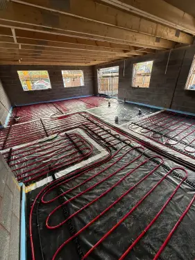 Click Here To Enlarge This Photo Of Underfloor Heating & Anhydrite Screed Installation In Ilkeston