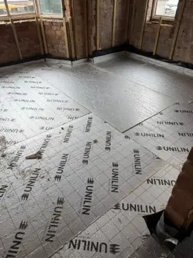 Click Here To Enlarge This Photo Of Liquid Anhydrite Screed & Underfloor Heating Installation - Draycott&comma; Derbyshire