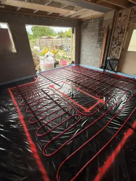 Click Here To Enlarge This Photo Of Liquid Anhydrite Screed & Underfloor Heating Installation - Draycott&comma; Derbyshire