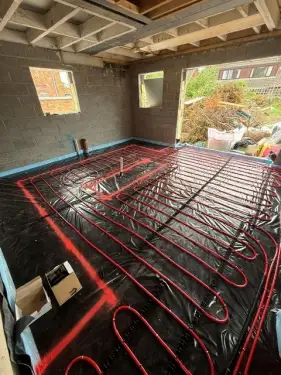 Click Here To Enlarge This Photo Of Liquid Anhydrite Screed & Underfloor Heating Installation - Draycott&comma; Derbyshire