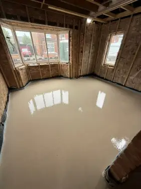 Click Here To Enlarge This Photo Of Liquid Anhydrite Screed & Underfloor Heating Installation - Draycott&comma; Derbyshire