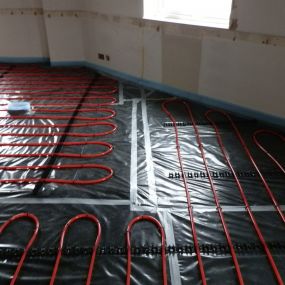 Underfloor heating - office refurbishment. Ilkeston, Derbyshire: Click Here To View Larger Image